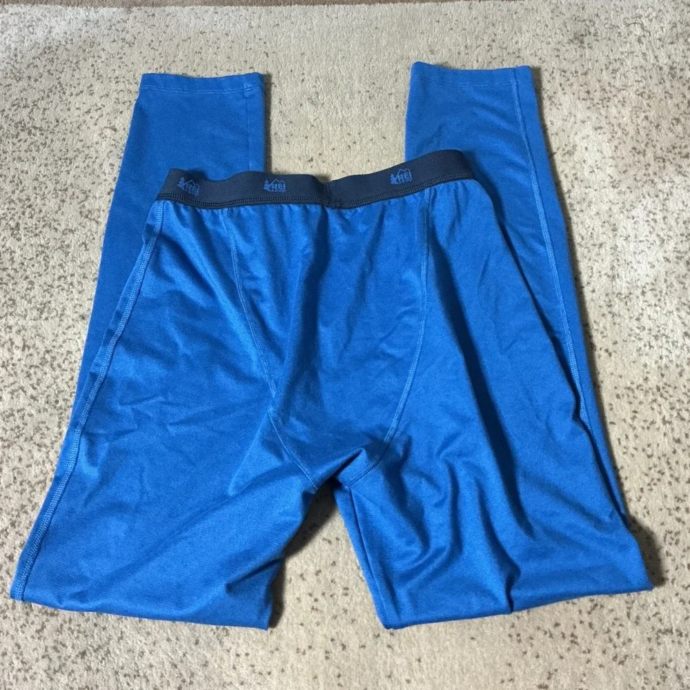 REI Co-op Kids Blue Midweight Base Layer Bottom Leggings Size L 14-16
